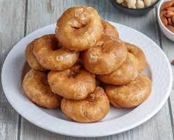 Homemade Badusha sweet – flaky layered Indian dessert soaked in sugar syrup